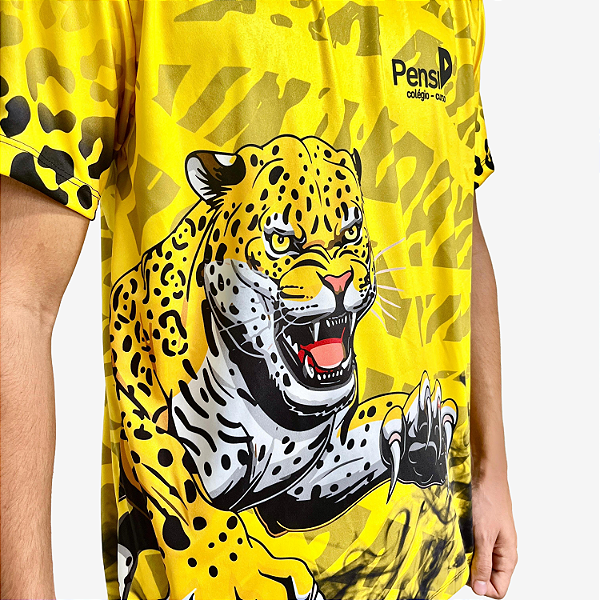 Camiseta Esportiva Onça Pintada – Uniforme Personalizado Escolar e Turma