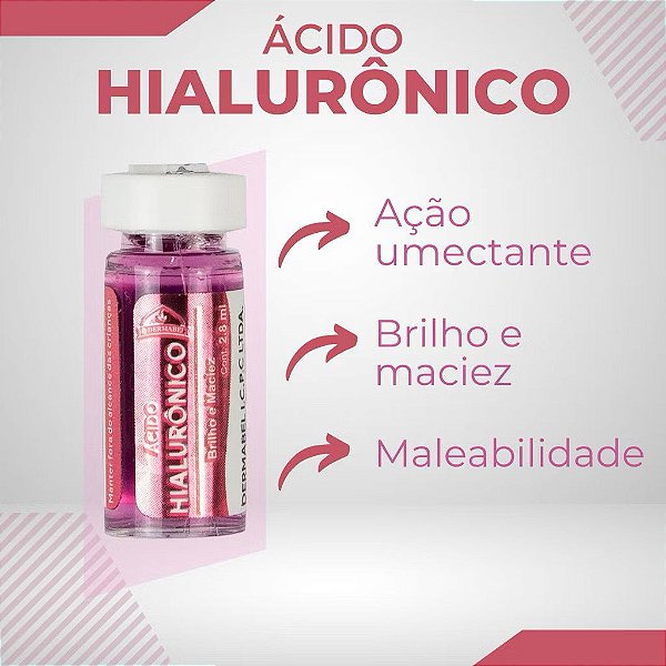 Ampola Ácido Hialurônico Dermabel - PreenchimentoCapilar 2,8 ml - com 4 unidades