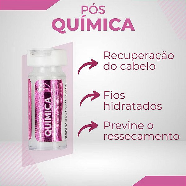 Pós Quimica  Dermabel - Combate o Ressecamento Causado pela química-  Kit com 12 ampolas