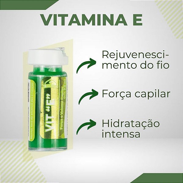 Ampola de Vitamina E Dermabel  Antioxidante e Revitalizante Capilar- Kit com 12 unidades