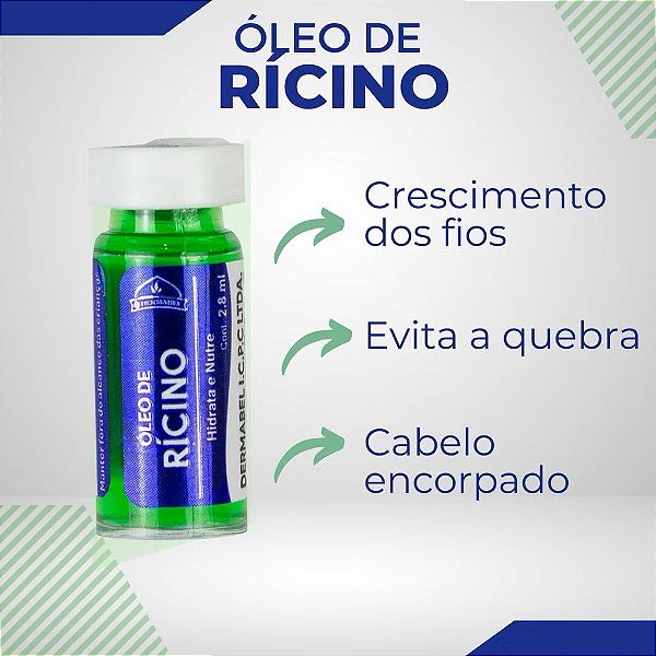 Ampola Óleo de Rícino Dermabel -  Estimula o Crescimento Capilar - Kit com 4 unidades