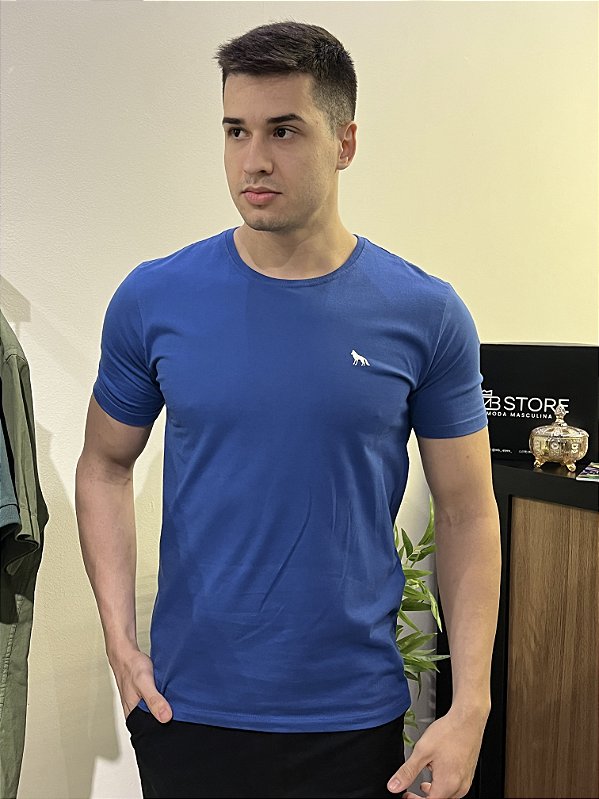Camiseta Acostamento Lobo nas Costas - Azul Bic