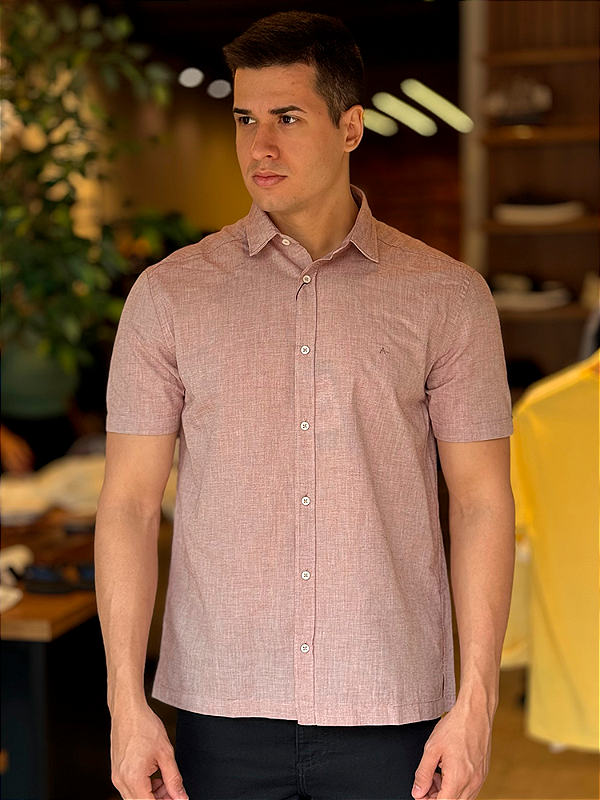 Camisa Aramis Manga Curta Regular Flame - Telha