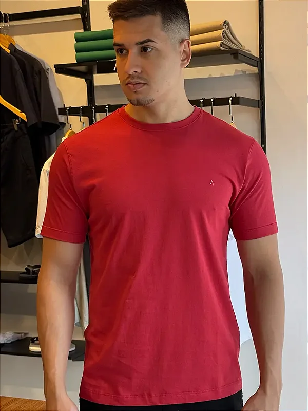 Camiseta Aramis Básica Vermelha - Puro Algodão
