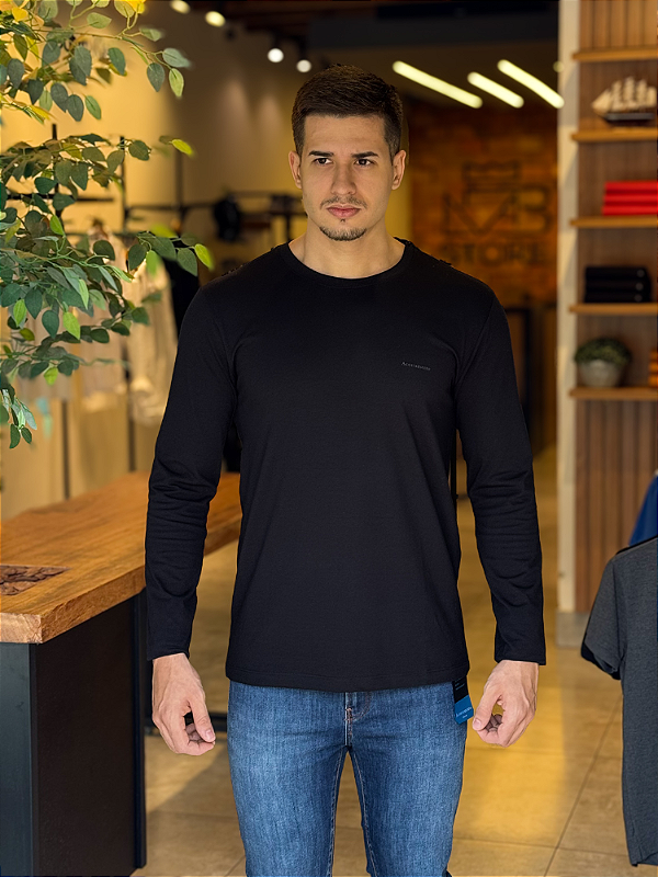 Camiseta Acostamento ML Elastano Preto