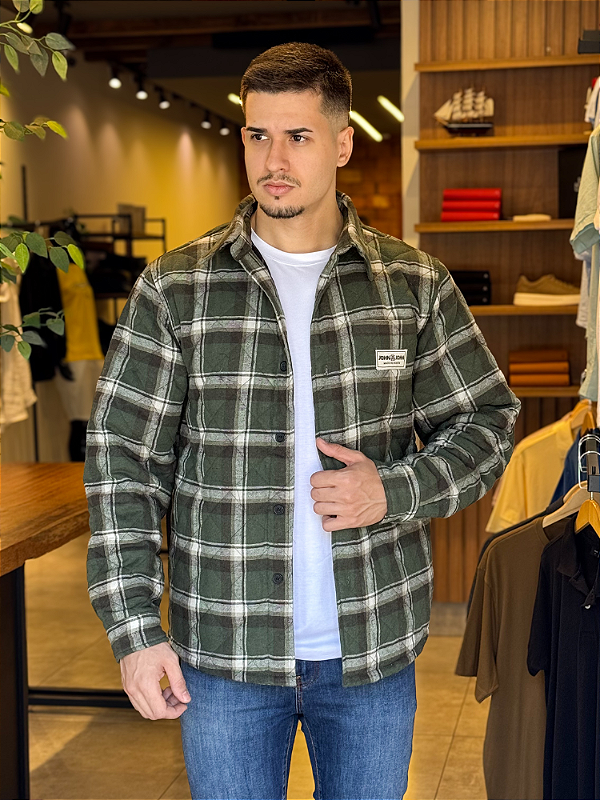 Jaqueta John John Matt Xadrez Verde