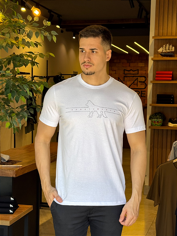 Camiseta Acostamento Soft Lobo Vazado - Branco