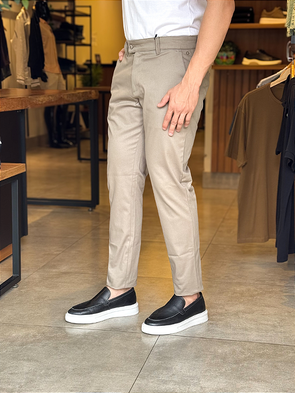 Calça Soul Sarja Alfaiataria Slim Caqui