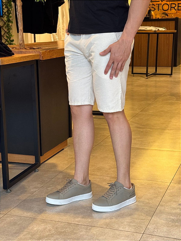 Bermuda Ogochi Casual Bolso Faca Areia