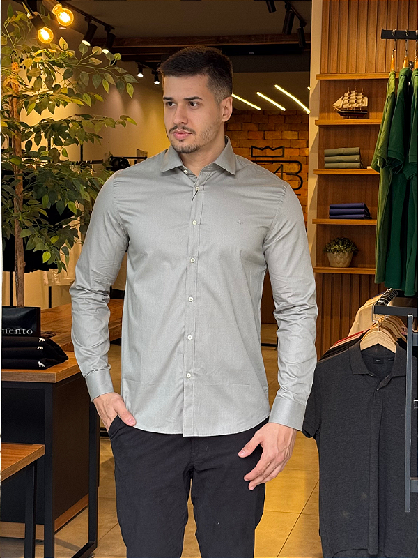 Camisa Aramis ML Algodão LS Damero Verde Salvia