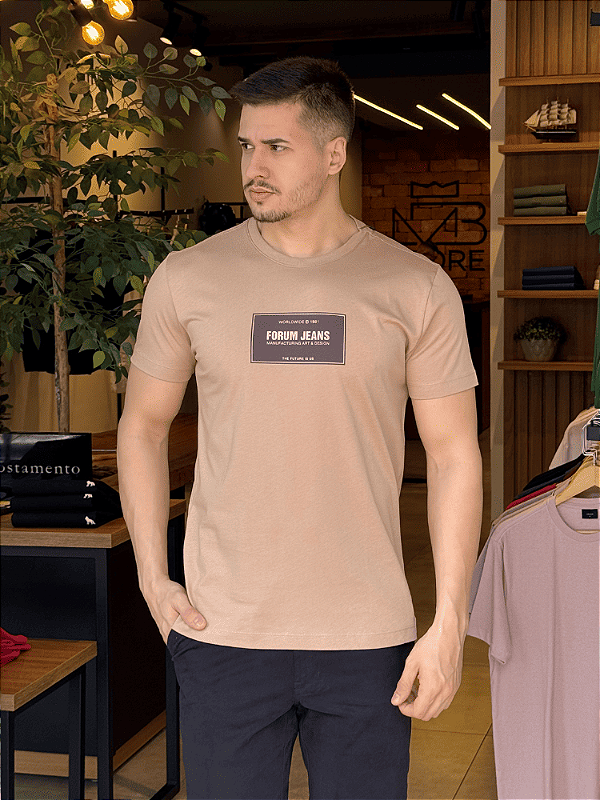 Camiseta Forum Logo Emborrachado Bege