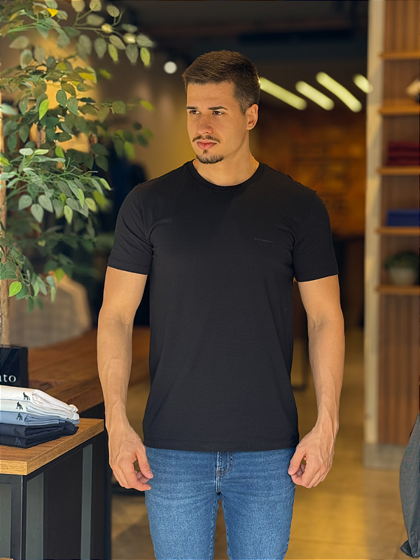 Camiseta Acostamento Elastano Preto