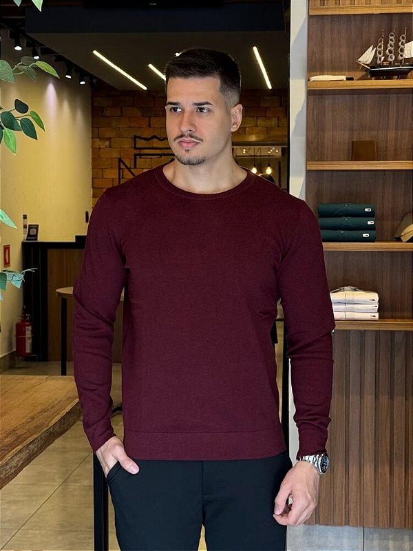 Tricot Aramis ML Gola Careca Bordo