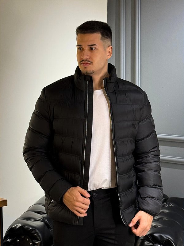 Jaqueta Aramis De Nylon Puffer Preta