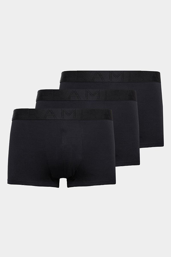 Kit Cueca Boxer Aramis Curto Modal Lenzing Preto