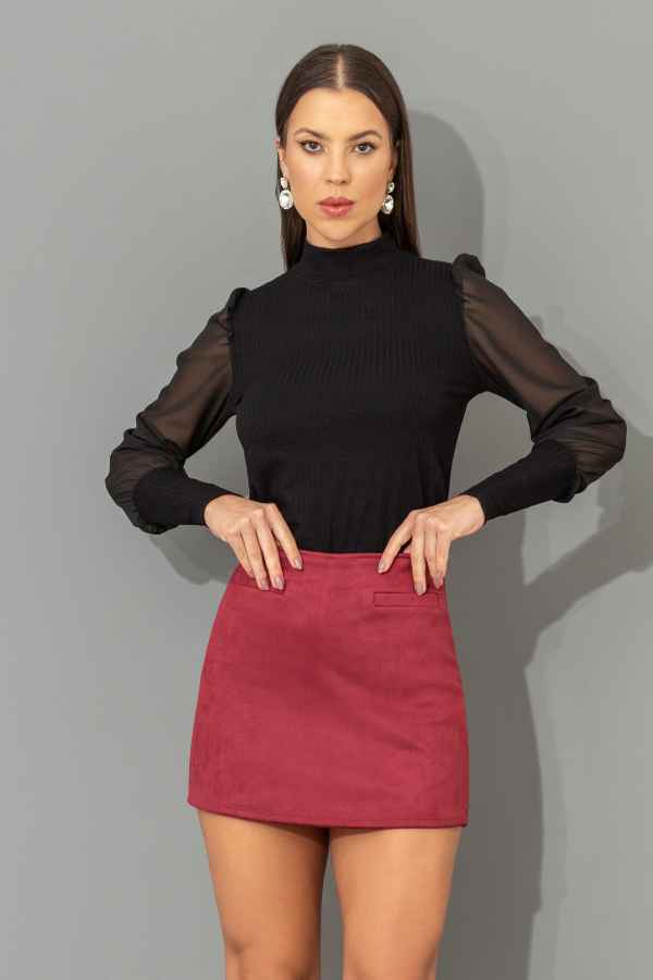 Blusa Canelado Milano/Chiffon