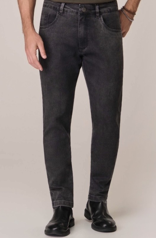 Calça Slim Preta Marmorizada