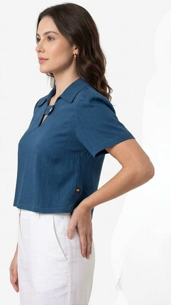 CROPPED COM GOLA DETALHE BOTÃO