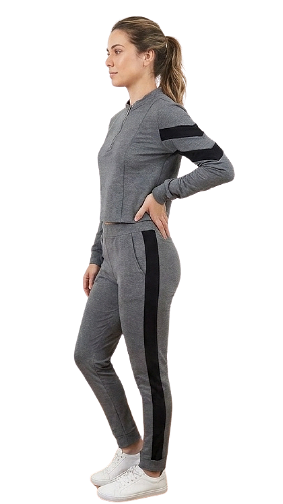 CONJUNTO MOLETINHO CINZA COM PRETO