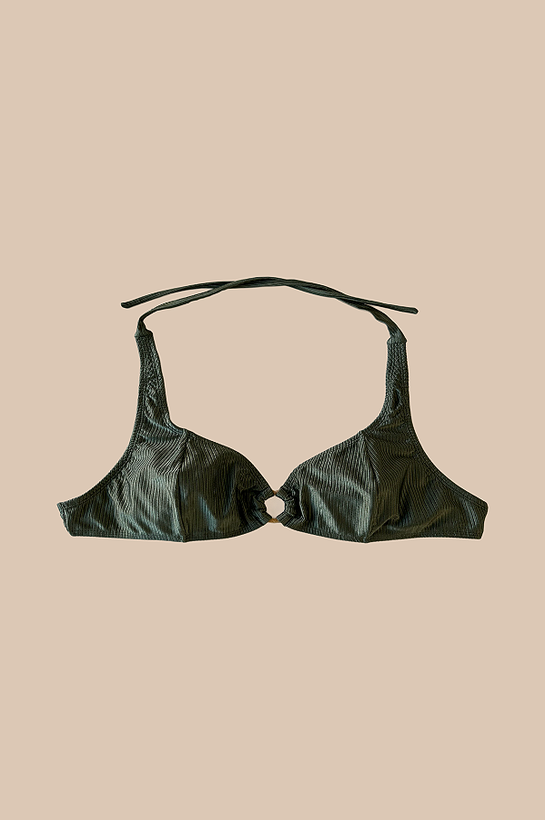 Top Argola Verde Militar