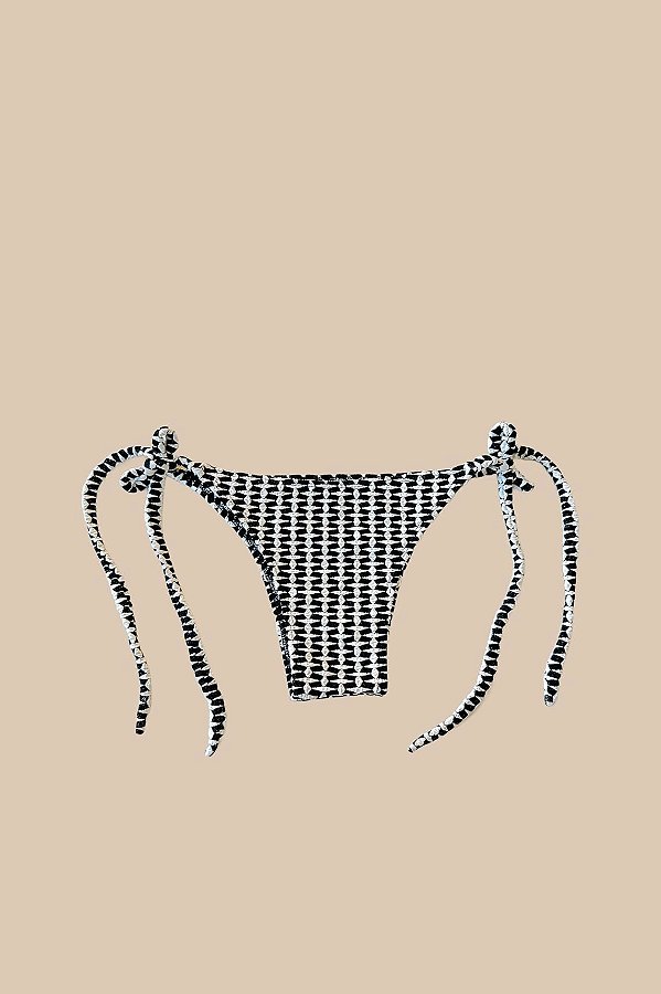 Calcinha Lacinho Malta Preto e Branco