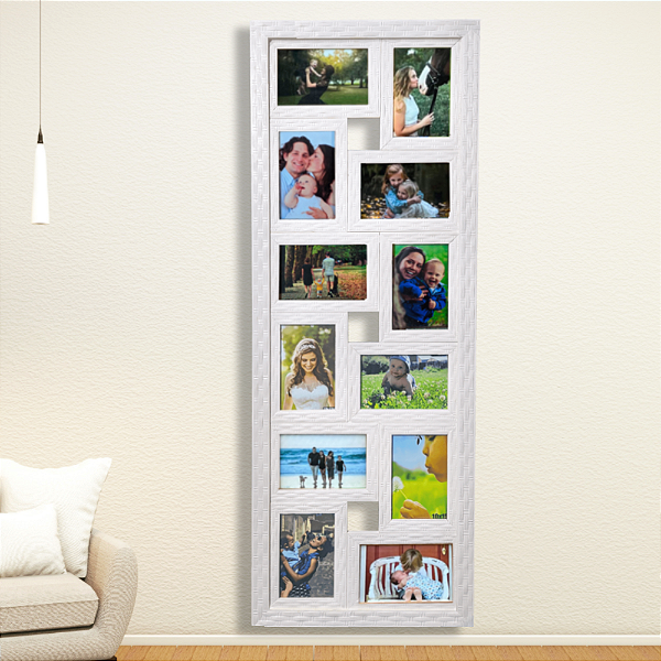 Painel de 12 Fotos 10x15 com Vidro Quadro de Fotos Para Sala e Parede