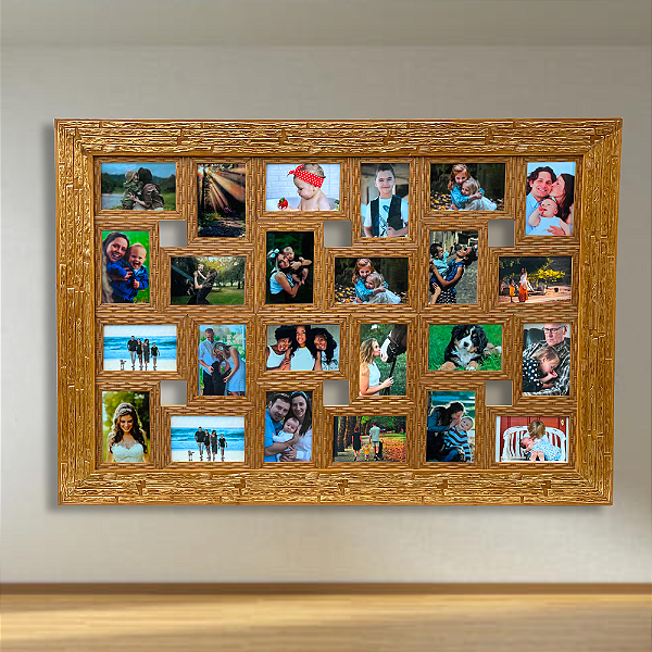 Quadro Para 24 Fotos 10x15 Com Vidro Parede Sala Mural