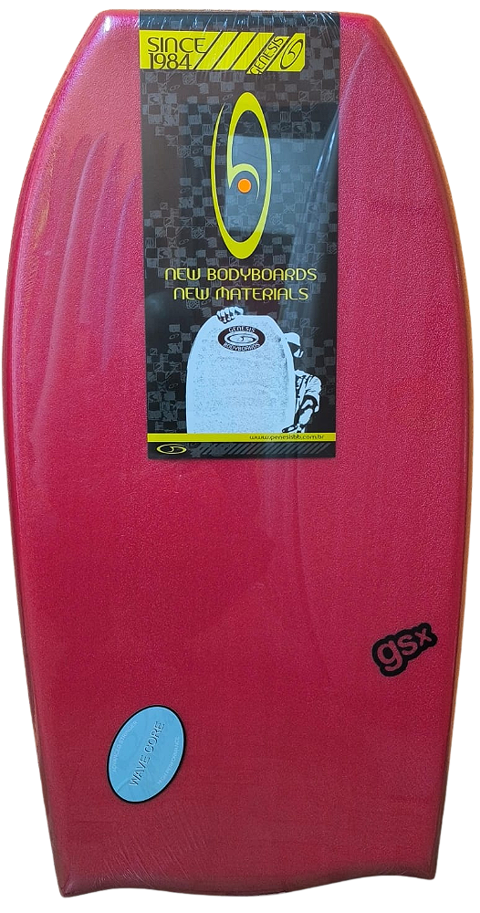 Prancha de Bodyboard Genesis Modelo GSX  38" - Vermelho/Azul claro - Bat Tail