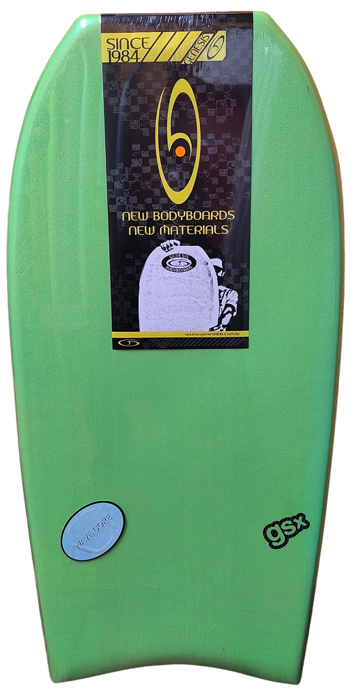 Prancha de Bodyboard Genesis Modelo GSX  40" - Verde/Laranja - Crescent Tail
