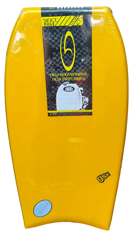 Prancha de Bodyboard Genesis Modelo GSX 43" - Amarelo/Branco - Crescent Tail