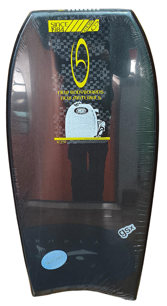 Prancha de Bodyboard Genesis Modelo GSX 44" - Preto/Amarelo- Crescent Tail