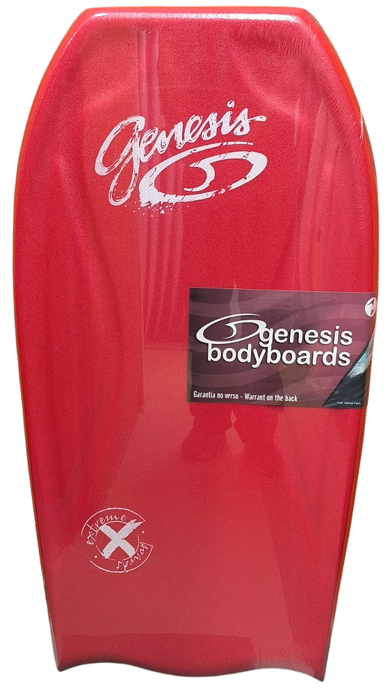 Bodyboard Genesis | Modelo Extreme | Vermelha-Amarelo | Bat Tail - TAM 39''