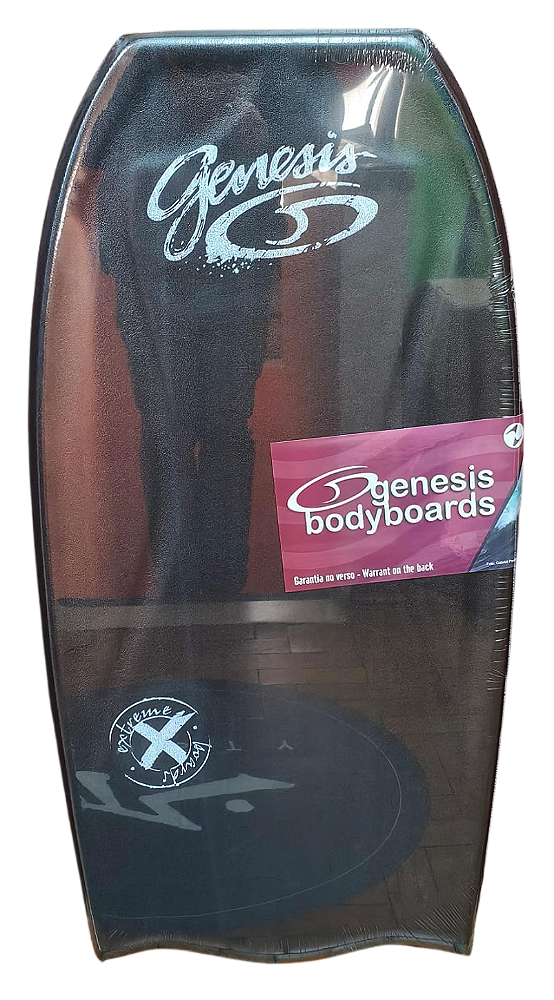 Bodyboard Genesis | Modelo Extreme | Preta-laranja | Bat Tail - TAM 41''