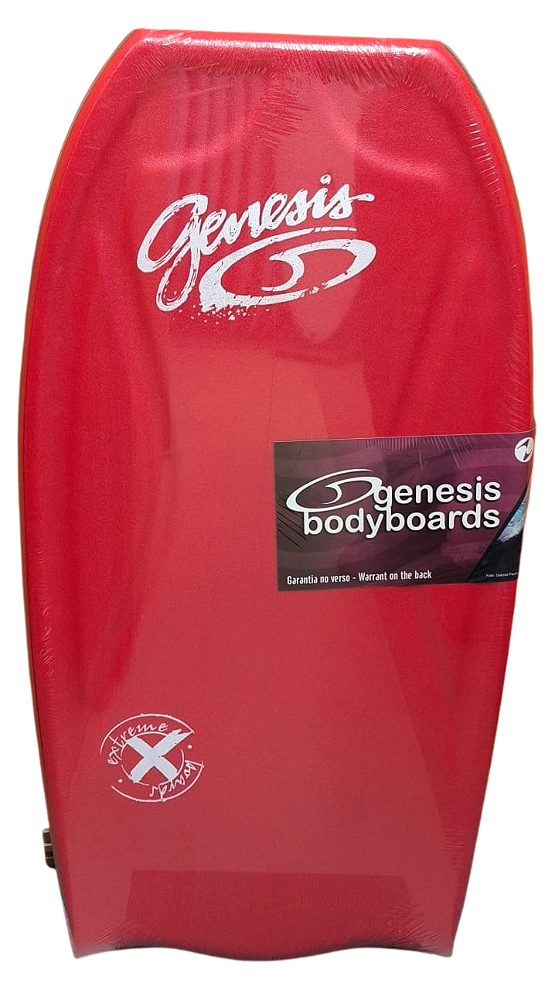 Bodyboard Genesis | Modelo Extreme | Vermelha-Branco | Crescent Tail - TAM 41''