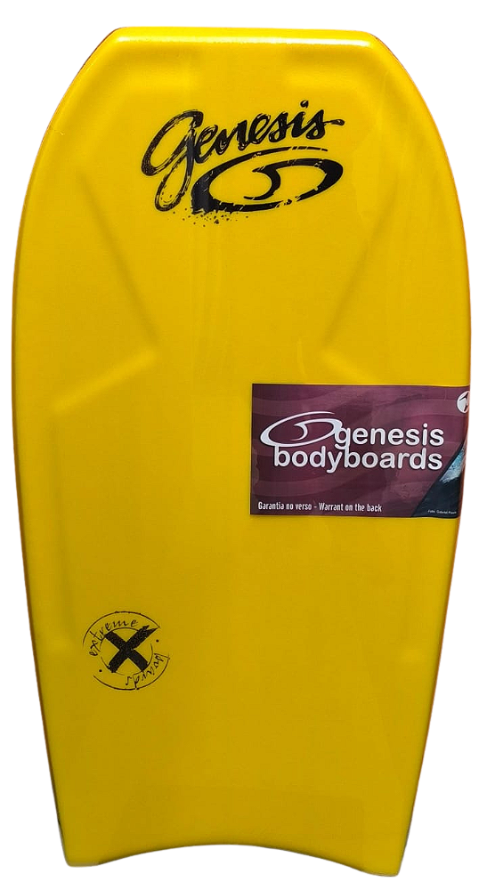 Bodyboard Genesis | Modelo Extreme | Amarelo-Azul | Crescent Tail - TAM 42''