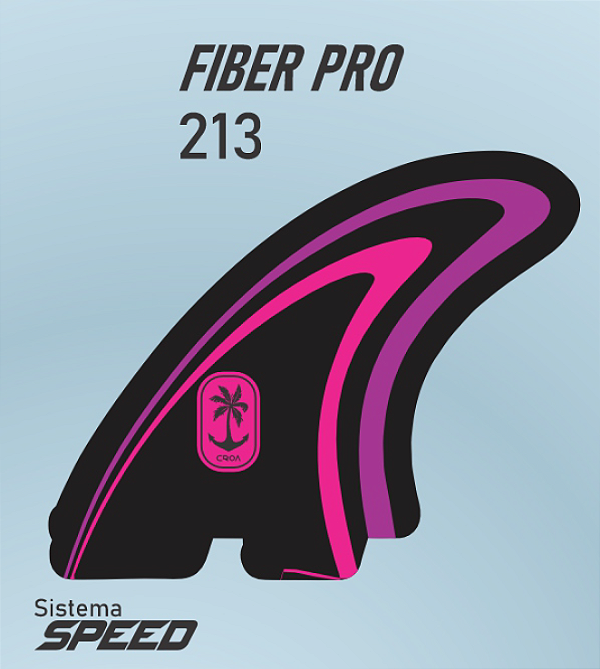 Quilhas Croa Fiber Pro FCS 2 cor ( Preto-Lilas ) - MEDIO