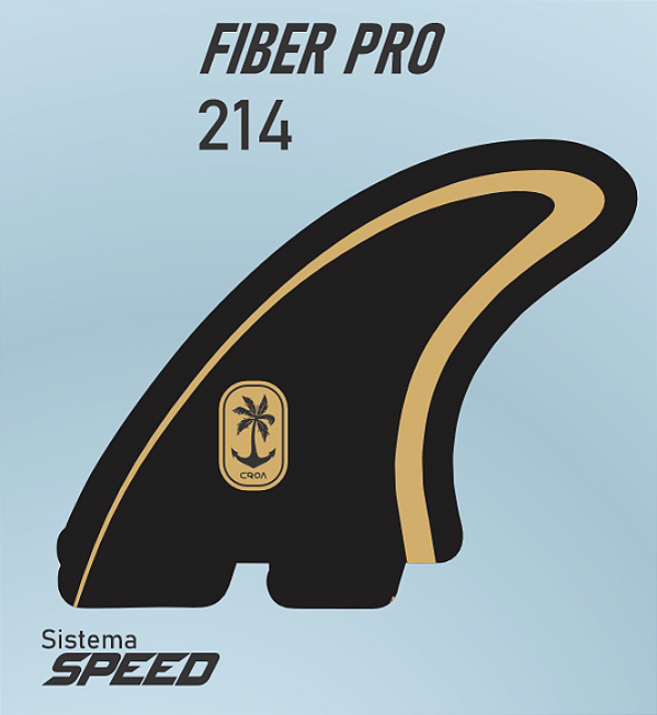 Quilhas Croa Fiber Pro FCS 2 cor ( Preto-Dourado ) - MEDIO