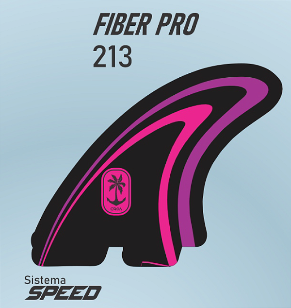 Quilhas Croa Fiber Pro FCS 2 cor ( Preto-Lilas ) - LARGE