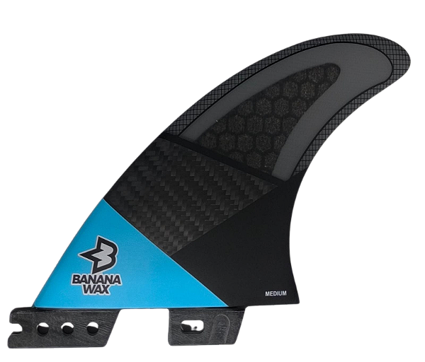 Jogo de Quilhas FCS II Banana Wax Tri - Glass Flex - MEDIUM - Cinza e Azul claro