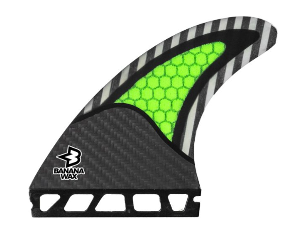 Jogo de Quilhas FUTURES Banana Wax Tri - Glass Flex - MEDIA - Preta e Verde