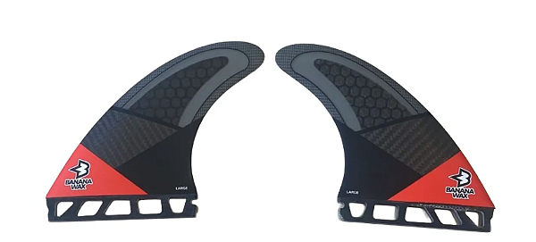 Jogo de Quilhas FUTURES Banana Wax Tri - Glass Flex - LARGE - Preta e Vermelha