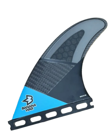 Jogo de Quilhas FUTURES Banana Wax Tri - Glass Flex - MEDIA - Preta e Azul