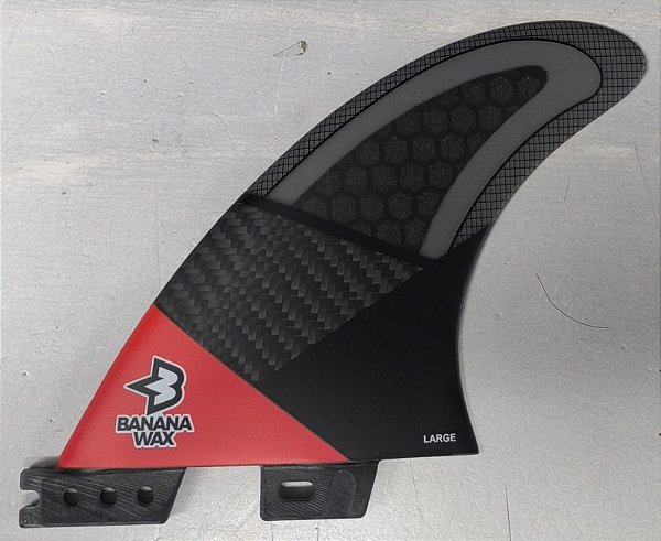 Jogo de Quilhas FCS II Banana Wax Tri - Glass Flex - LARGE - Preta e Vermelha