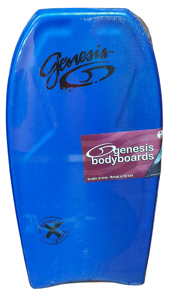 Bodyboard Genesis | Modelo Extreme | Azul/Laranja - Crescent tail - TAM 38''