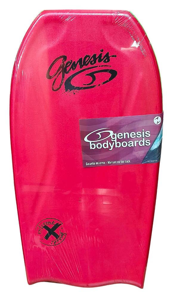 Bodyboard Genesis | Modelo Extreme | Vermelho/Branco | Bat Tail - TAM 39''