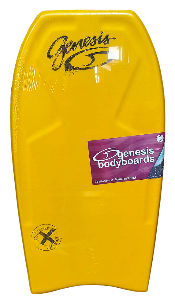 Bodyboard Genesis | Modelo Extreme | Amarelo-Cinza| Crescent Tail - TAM 41''