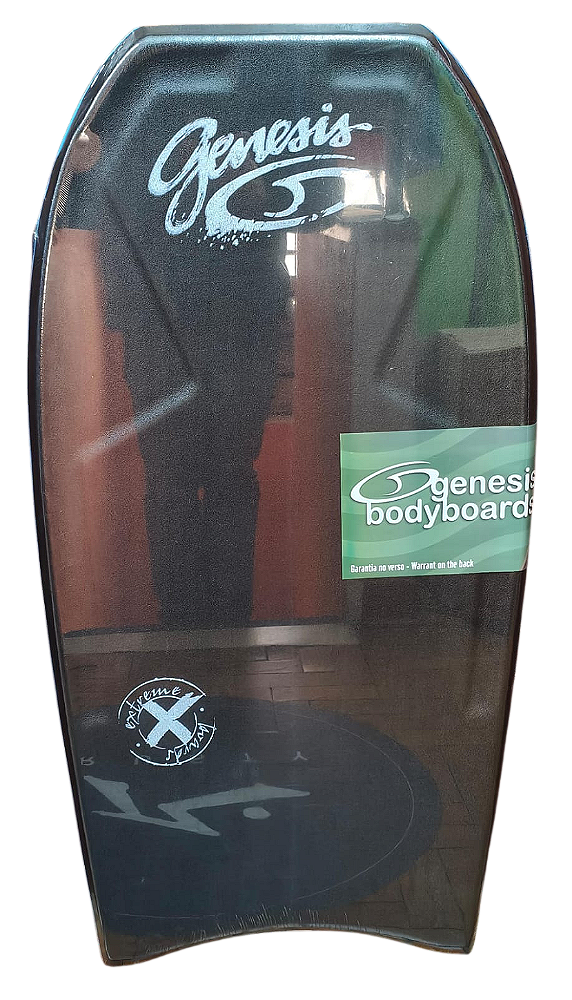 Bodyboard Genesis | Modelo Extreme | Preta-Azul | Crescent Tail - TAM 42''