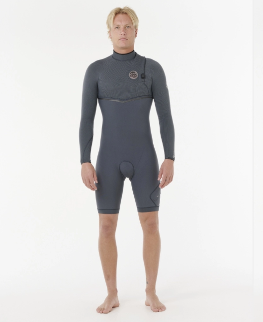 Short John Rip Curl E-Bomb E7 2/2mm Zip Free - 2026 - Cor IRON - Manga Longa