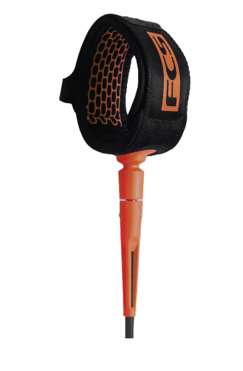 Leash Essential FCS - 6' - 5,5 MM - COMP - BLACK-LARANJA ( ECLIPSE )