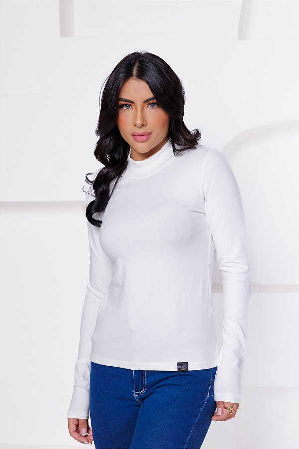 Manga Longa Gola Alta offwhite